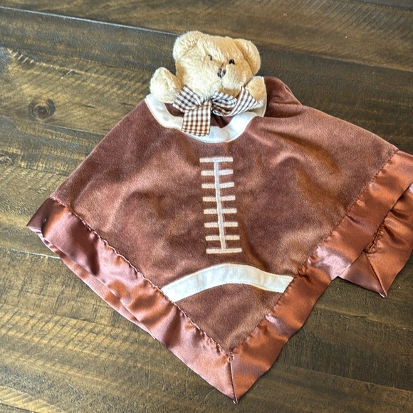 Bearington Baby Collection Large Bear Football Themed Lovey Security Blanket - Picture 1 of 9